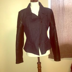 Needs To Go! Denim and leather blazer NWT!